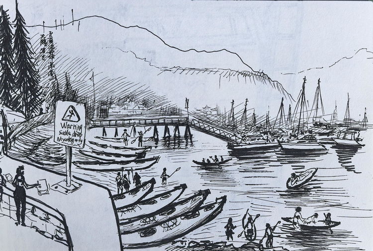 吴大胜加拿大速写（中国书画春晚六安书画创作基地秘书长）